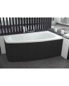 Baignoire d'angle LUNA 150 cm avec tablier noir