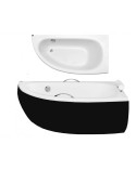 Baignoire d'angle MARINA angle DROIT avec tablier NOIR