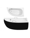 Baignoire d'angle MARINA angle DROIT avec tablier NOIR