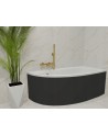 Baignoire d'angle MARINA angle DROIT avec tablier NOIR