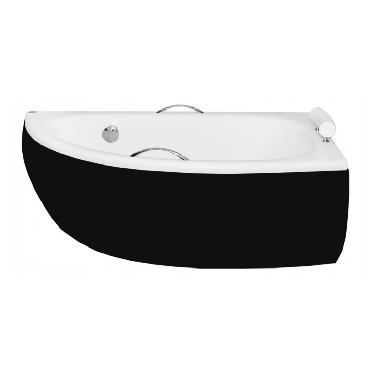 Baignoire d'angle MARINA angle DROIT avec tablier NOIR