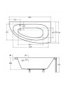 Baignoire d'angle MARINA angle DROIT avec tablier NOIR