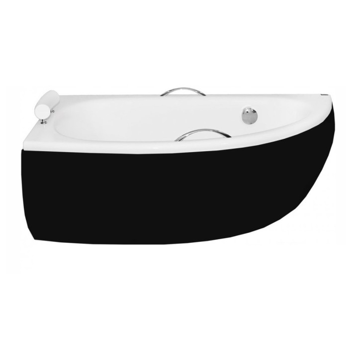 Baignoire d'angle MARINA angle GAUCHE avec tablier NOIR