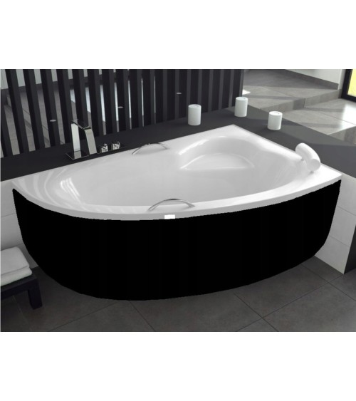 Baignoire d'angle NATALIA DROITE avec tablier NOIR