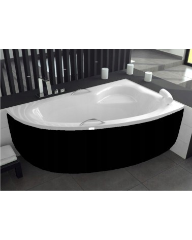 Baignoire d'angle NATALIA DROITE avec tablier NOIR