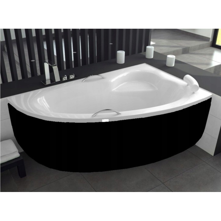 Baignoire d'angle NATALIA DROITE avec tablier NOIR
