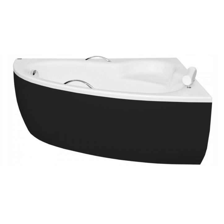 Baignoire d'angle NATALIA DROITE avec tablier NOIR