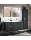 Ensemble de salle de bain Adel black - double vasque, 1 colonne