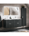 Ensemble de salle de bain Adel black - double vasque, 1 colonne