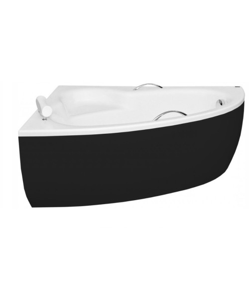 Baignoire d'angle NATALIA GAUCHE avec tablier NOIR