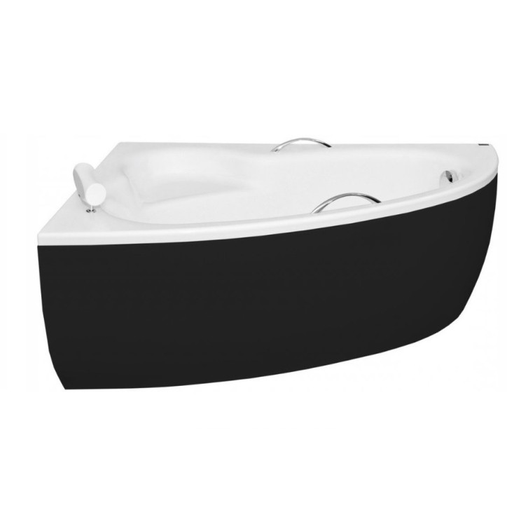 Baignoire d'angle NATALIA GAUCHE avec tablier NOIR