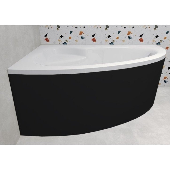 Baignoire d'angle NATALIA GAUCHE avec tablier NOIR