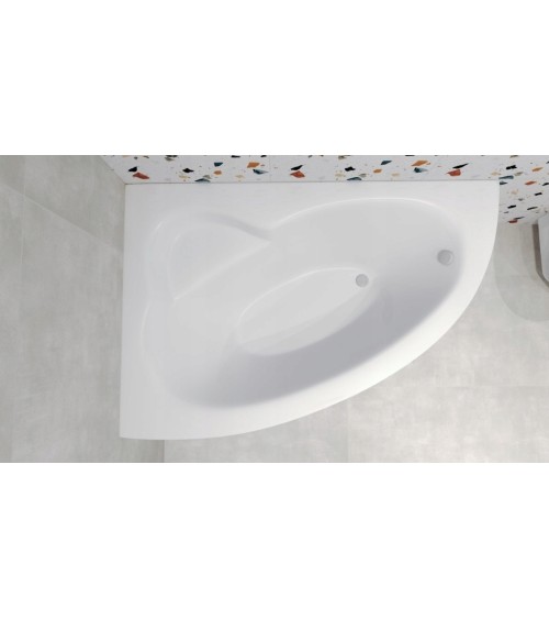 Baignoire d'angle NATALIA GAUCHE avec tablier NOIR