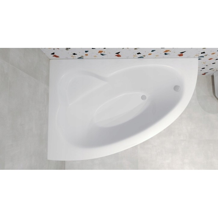 Baignoire d'angle NATALIA GAUCHE avec tablier NOIR