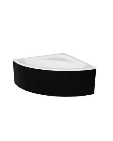 Baignoire d'angle VENEZIA 148x148 cm avec tablier noir