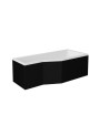 Baignoire asymétrique INTERO 150/170 cm x 75 cm avec tablier noir