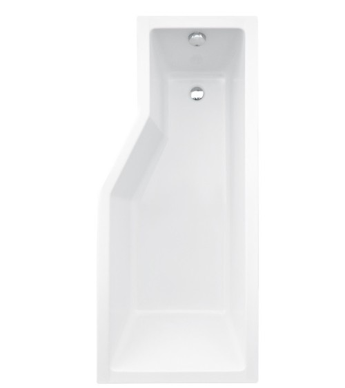 Baignoire asymétrique INTERO 150/170 cm x 75 cm avec tablier noir
