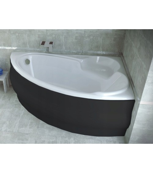 Baignoire d'angle NOVA 140/155/170cm Droite avec tablier noir