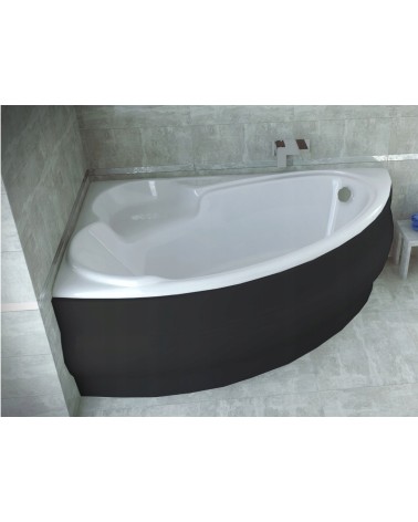 Baignoire d'angle NOVA 140/155/170cm GAUCHE avec tablier noir
