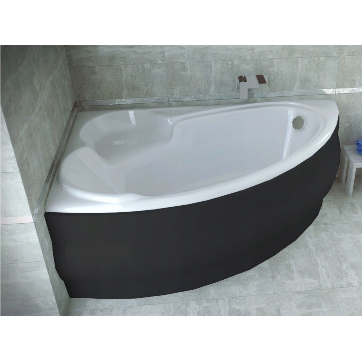 Baignoire d'angle NOVA 140/155/170cm GAUCHE avec tablier noir