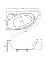 Baignoire d'angle NOVA 140/155/170cm GAUCHE avec tablier noir
