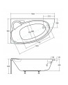 Baignoire d'angle NOVA 140/155/170cm GAUCHE avec tablier noir