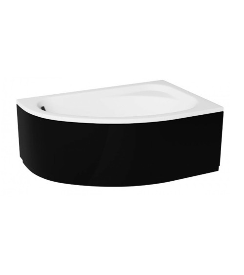 Baignoire d'angle CORNEA 140x80 cm droite avec tablier noir