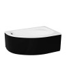 Baignoire d'angle CORNEA 140x80 cm droite avec tablier noir