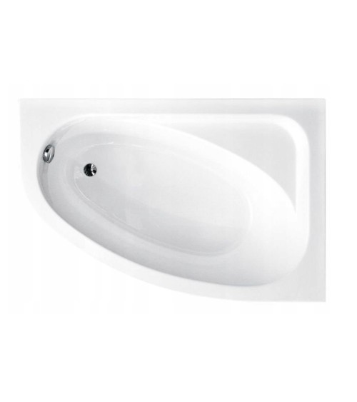 Baignoire d'angle CORNEA 140x80 cm droite avec tablier noir