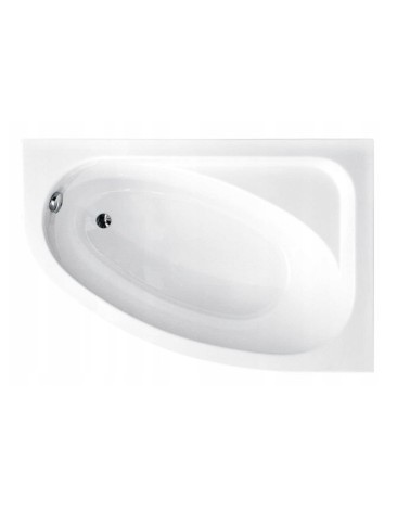 Baignoire d'angle CORNEA 140x80 cm droite avec tablier noir