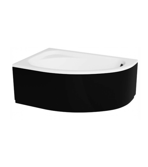 Baignoire d'angle CORNEA 140x80 cm GAUCHE avec tablier noir