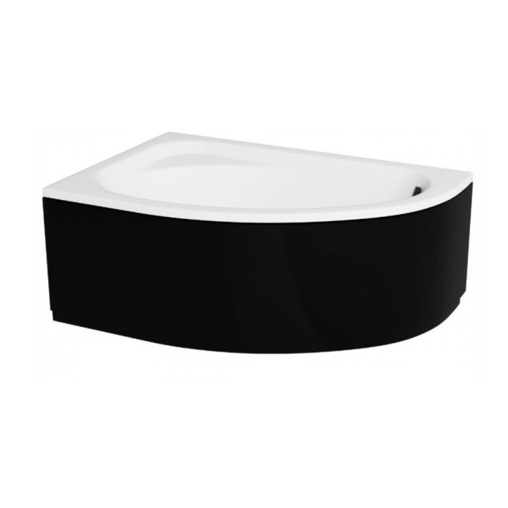 Baignoire d'angle CORNEA 140x80 cm GAUCHE avec tablier noir