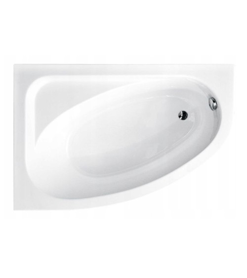 Baignoire d'angle CORNEA 140x80 cm GAUCHE avec tablier noir