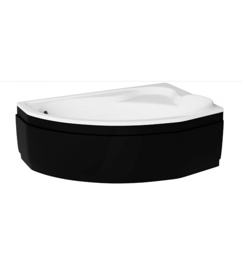 Baignoire d'angle DELFINA 166 X107CM droite avec tablier noir