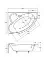 Baignoire d'angle DELFINA 166 X107CM GAUCHE avec tablier noir