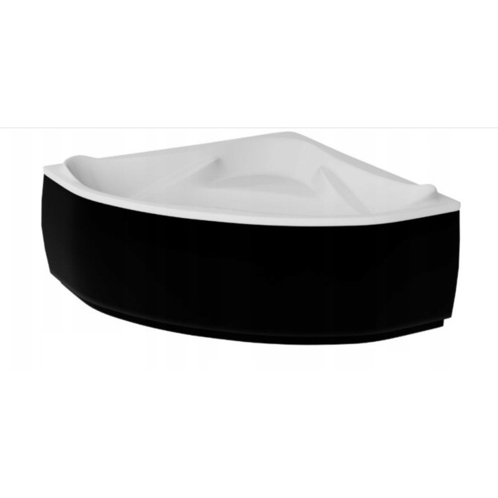 Baignoire d'angle EWA 134x134x57,5 cm avec tablier noir