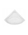 Baignoire d'angle EWA 134x134x57,5 cm avec tablier noir