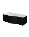 Baignoire asymétrique avec tablier noir INTEGRA 150cm + pare baignoire