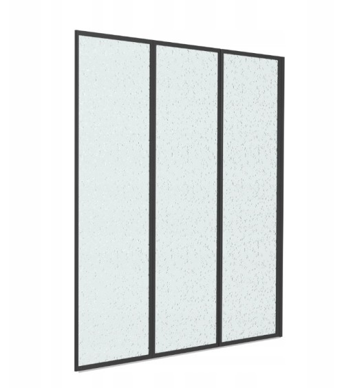 Baignoire asymétrique avec tablier noir INTEGRA 150cm + pare baignoire