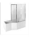 Baignoire asymétrique avec tablier noir INTEGRA 150cm + pare baignoire