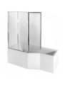 Baignoire asymétrique avec tablier noir INTEGRA 150cm + pare baignoire