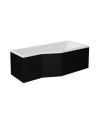 Baignoire asymétrique avec tablier noir INTEGRA 170cm + pare baignoire