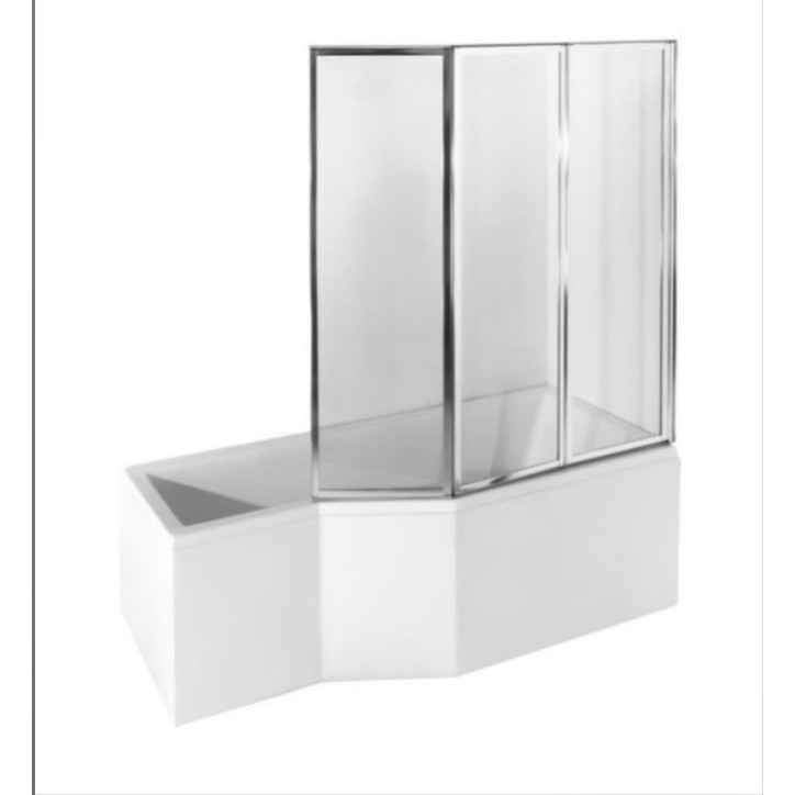 Baignoire asymétrique avec tablier noir INTEGRA 170cm + pare baignoire Baignoire asymétrique avec tablier noir INTEGRA 170cm + pare baignoire