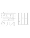 Baignoire asymétrique avec tablier noir INTEGRA 170cm + pare baignoire