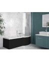 Baignoire INSPIRO tablier noir 150 cm + pare baignoire
