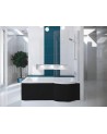 Baignoire INSPIRO tablier noir 150 cm + pare baignoire