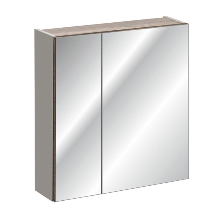 Ensemble de salle de bain Santa Fe Taupe 140cm - 2 vasques, 1 colonne