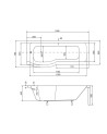 Baignoire INSPIRO tablier noir 150 cm + pare baignoire