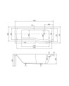 Baignoire INSPIRO tablier noir 150 cm + pare baignoire