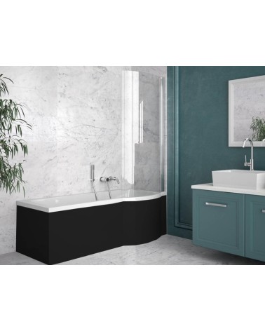 Baignoire INSPIRO tablier noir 160 cm + pare baignoire